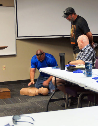 Photo of a student learning CPR