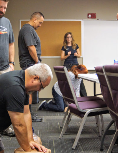 Image of students in an adult CPR training