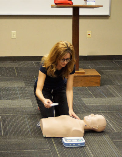 Photo showing correct AED pad placement