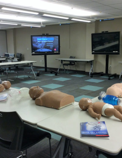 Photograph of a BLS class room set up